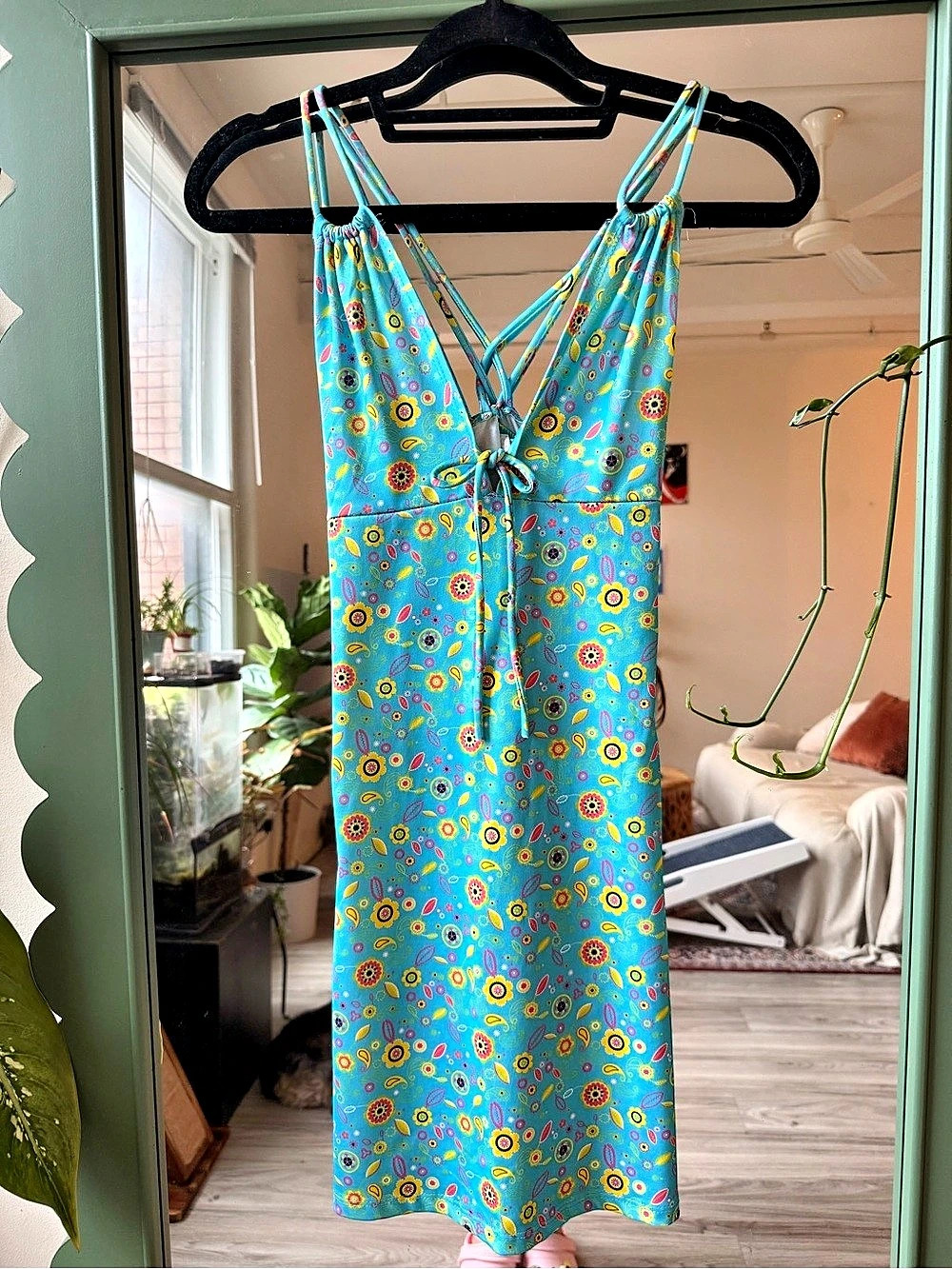 Pleasure Floral Maxi Dress in Blue Size Small Like New